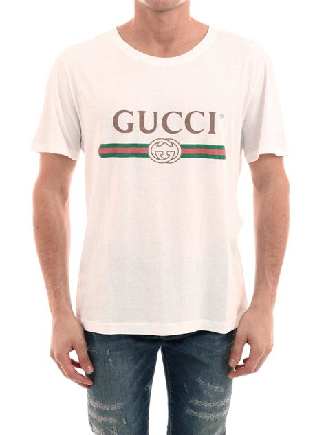 white gucci logo shirt|Gucci t shirt men white.